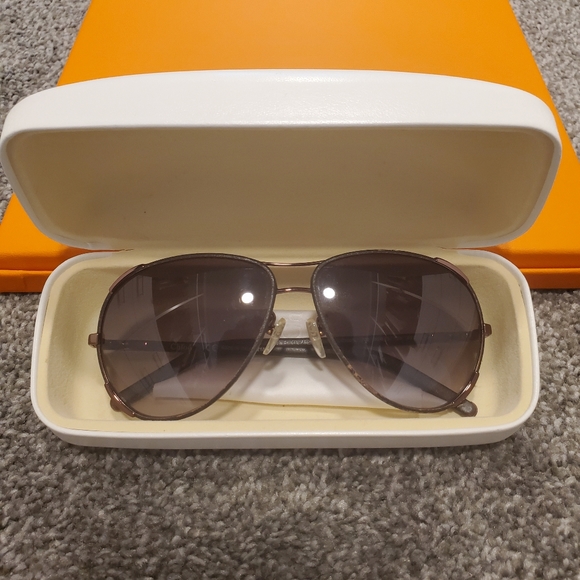 Chloe leather trim aviator sunglasses - Picture 3 of 10